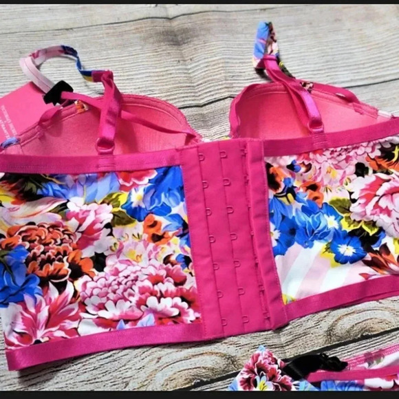 VICTORIA'S SECRET X MARY KATRANTZOU  FLORAL LIMITED EDITION LONG LINE BRA 32D - Picture 2 of 12